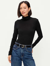 Slim-Fit Ribbed Turtleneck - Black Jack