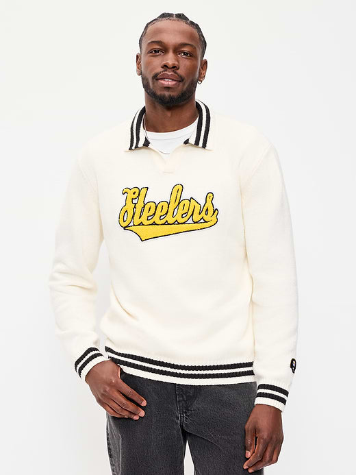 Pittsburgh Steelers Collared Sweater for Men - Pittsburgh Steelers