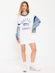 Seattle Seahawks Oversized Mini Football Dress for Women - Seattle Seahawks