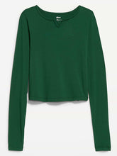 Long-Sleeve Split-Neck Top - Field Of Greens