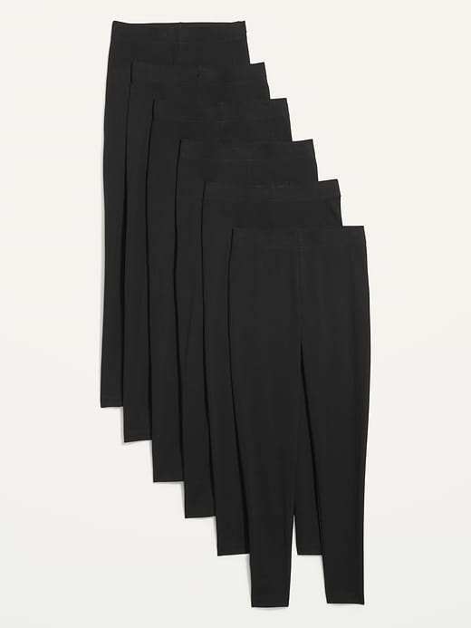 High-Waisted Fashion Layering Leggings 6-Pack - Black Jack 3
