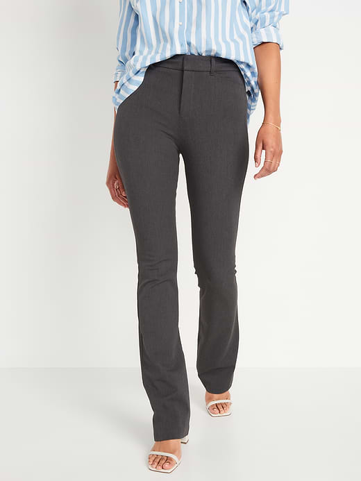 High-Waisted Pixie Flare Pants - Dark Heather Gray