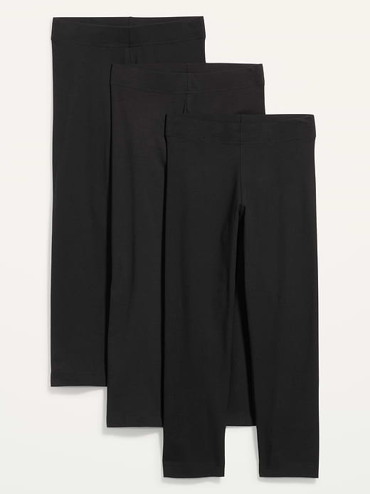 High-Waisted Fashion Layering Cropped Leggings 3-Pack - Black Jack