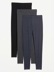 High-Waisted Fashion Layering Leggings 3-Pack - Navy Blue Combo