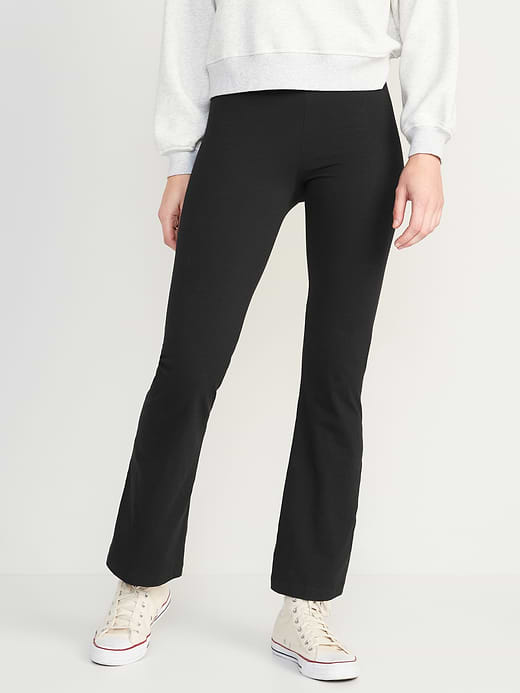 High-Waisted Fashion Flare Leggings - Black Jack
