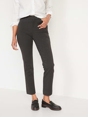 High-Waisted Pixie Straight Pants - Dark Heather Gray