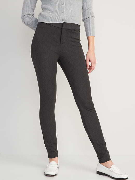 High-Waisted Pixie Skinny Pants - Dark Heathered Gray