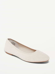 Knit Almond-Toe Ballet Flats - Cozy Cashmere