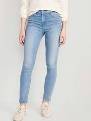 High-Waisted Rockstar Super-Skinny Jeans - Light Wash