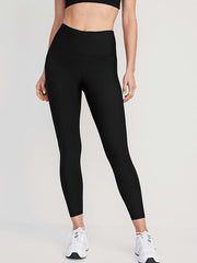 High-Waisted PowerSoft 7/8 Leggings - Black Jack