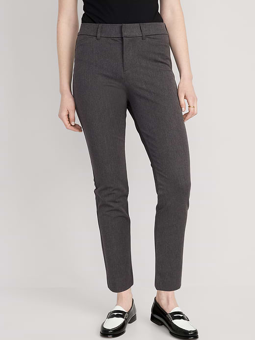 High-Waisted Pixie Skinny Ankle Pants - Dark Heathered Gray