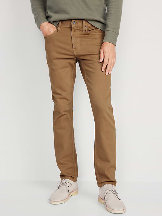 Slim Built-In Flex Five-Pocket Pants - Dark Khaki