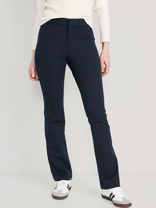 High-Waisted Pixie Flare Pants - Navy