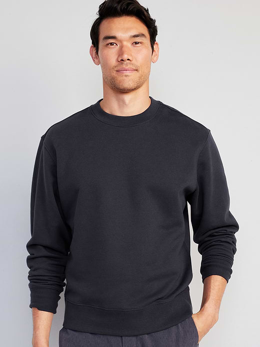 Loose Rotation Crew-Neck Sweatshirt - Moire Navy