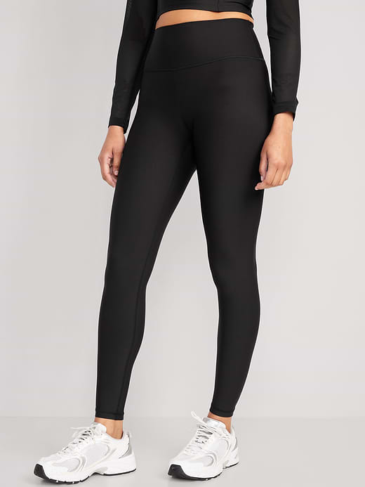 High-Waisted PowerSoft Full-Length Leggings - Black Jack