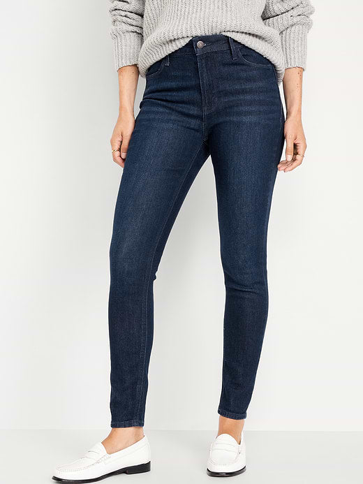 High-Waisted Wow Super-Skinny Jeans - Dark Rinse