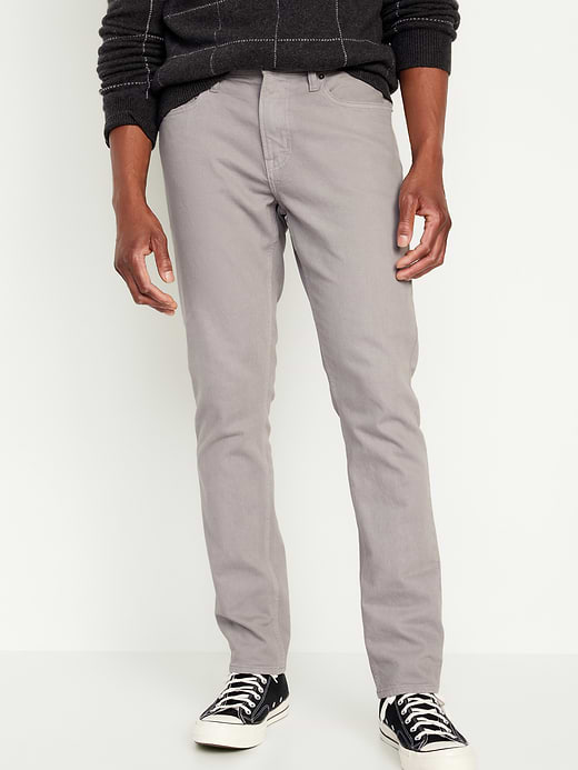 Slim Built-In Flex Five-Pocket Pants - Light Gray