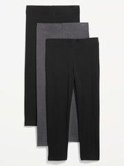 High-Waisted Fashion Layering Cropped Leggings 3-Pack - Gray