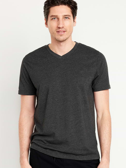 Soft-Washed V-Neck T-Shirt - Charcoal Heather