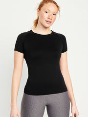 Fluid Seamless Fitted T-Shirt - Black