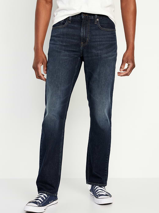 Straight Built-In Flex Jeans - Dark Wash