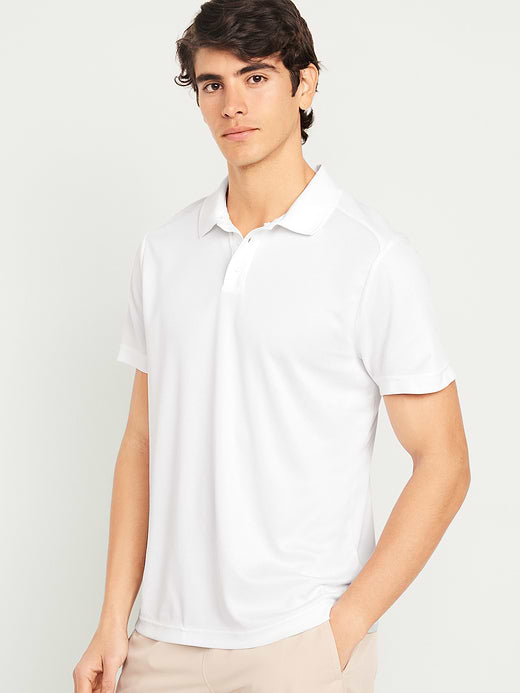 CloudMotion Pique Polo - Calla Lily White