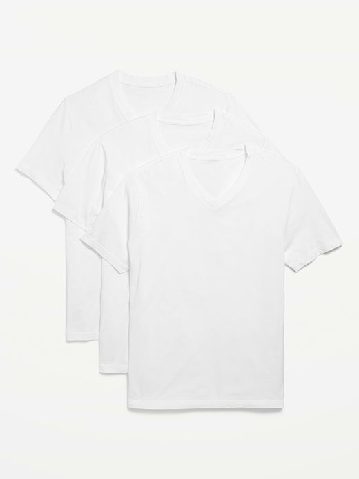 Soft-Washed V-Neck T-Shirt 3-Pack - Calla Lily White