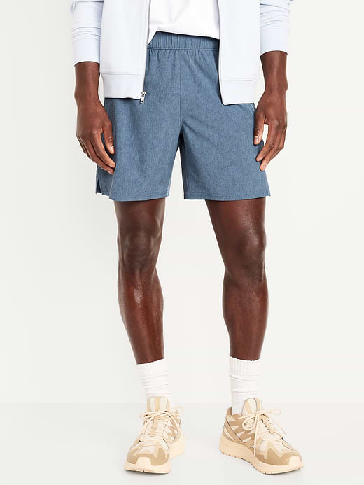 StretchTech Woven Workout Shorts -- 7-inch inseam - Wintry Waters