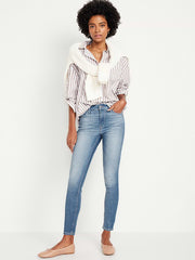 High-Waisted Rockstar Super-Skinny Jeans - Faded Medium Wash