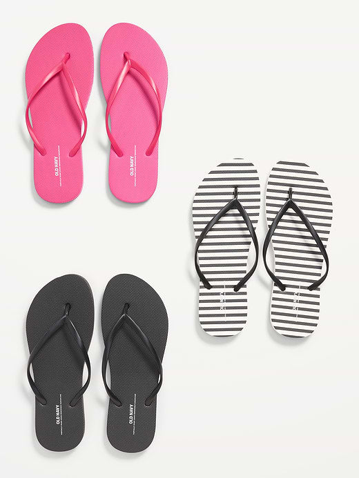 Flip-Flop Sandals 3-Pack (Partially Plant-Based) - Black/pink R