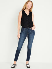 Mid-Rise Rockstar Super-Skinny Jeans - Dark Wash