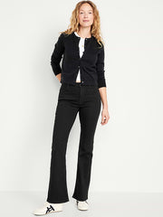 High-Waisted Wow Flare Jeans - Black Jack