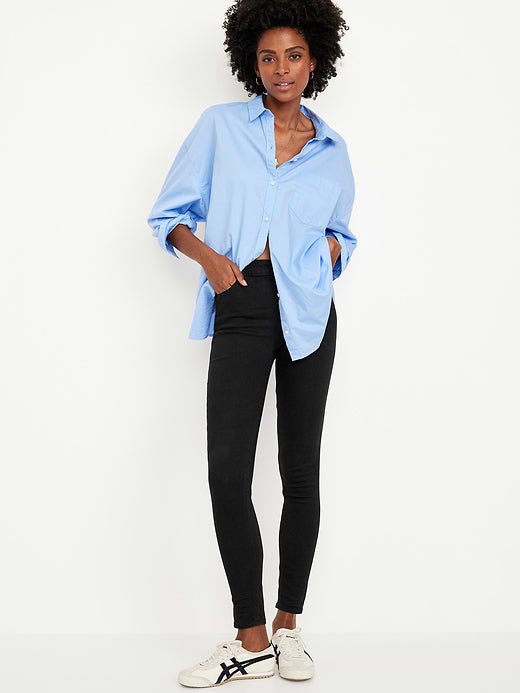 High-Waisted Wow Super-Skinny Jeans - Black Wash