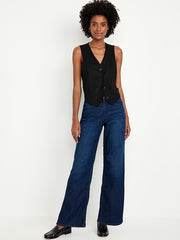 High-Waisted Wow Wide-Leg Jeans - Dark Wash