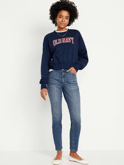 High-Waisted Wow Straight Ankle Jeans - Medium Wash