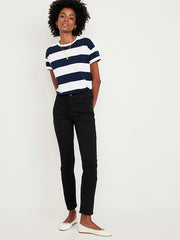 High-Waisted Wow Straight Ankle Jeans - Black Jack