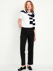 High-Waisted Wow Loose Jeans - Black Wash
