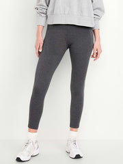 High-Waisted Fashion Layering 7/8 Legging - Dark Heather Gray