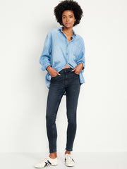 High-Waisted Rockstar Super-Skinny Jeans - Dark Rinse