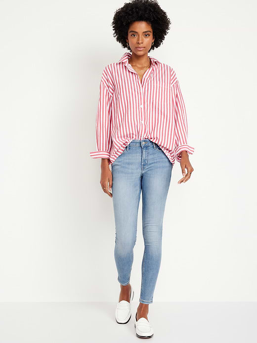 Mid-Rise Rockstar Super-Skinny Jeans - Faded Light Wash