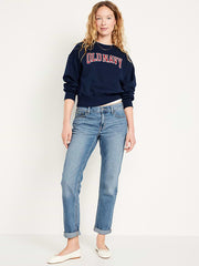 Mid-Rise Wow Boyfriend Straight Jeans - Medium Wash