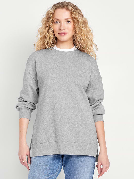 SoComfy Relaxed Tunic Sweatshirt - Medium Heather Gray