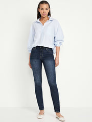 High-Waisted Rockstar Super-Skinny Jeans - Dark Wash