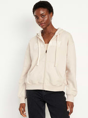 Logo Zip Hoodie Sweatshirt - Wish Bone