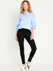 High-Waisted Rockstar Super-Skinny Jeans - Black Wash