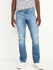 Straight Five-Pocket Built-In Flex Jeans - Medium Wash