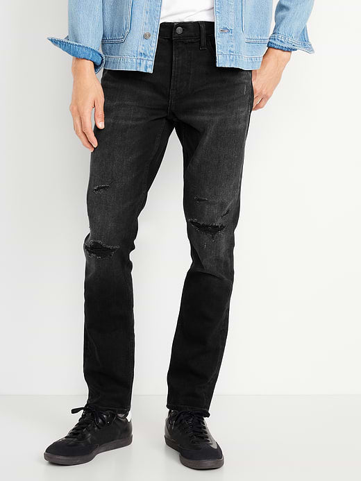 Slim 360° Tech Stretch Performance Jeans - Ripped Black Wash