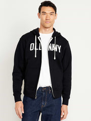 Loose Logo Zip Hoodie - Black Jack
