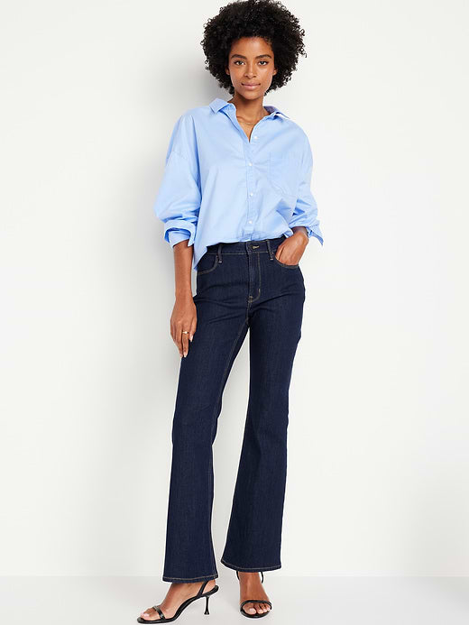 High-Waisted Wow Flare Jeans - Dark Wash