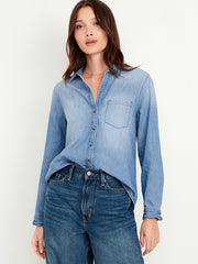 Classic Button-Down Jean Shirt - Medium Wash